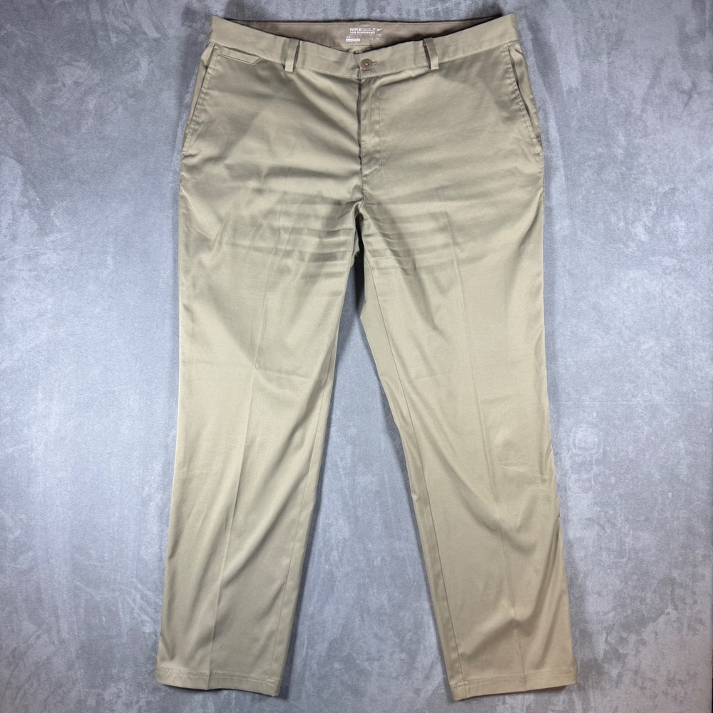Nike Golf Tour Performance Dri-FIT Khaki Pants Mens 38x32 Tan Straight Leg